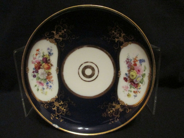 Tasse Et Soucoupe Scénique En Cobalt En Porcelaine Popov 1850