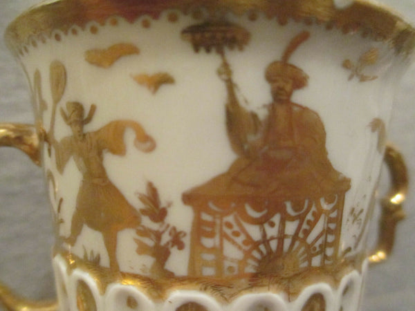 Meissen Porcelain Botteger Chinoiserie Beaker,  Bartholomäus Seuter 1725  (2)