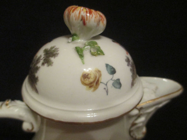 Meissen Porcelain Coffee Pot with Tennier Scenes, Drehers Mark Very Early 1700's