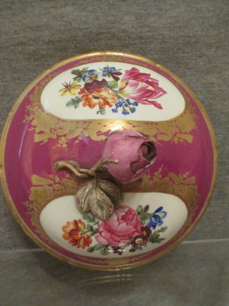 Meissen Marcolini Porcelain, Puce Lidded Pot (1)