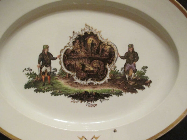 Grand Plateau Des Mineurs En Porcelaine De Meissen Très Rare 18ème