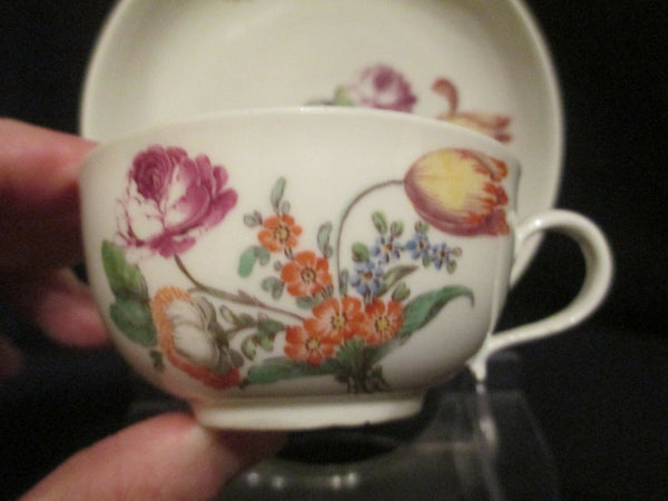 A Nymphenburg Floral Cup & Saucer Circa 1760-70 (1)