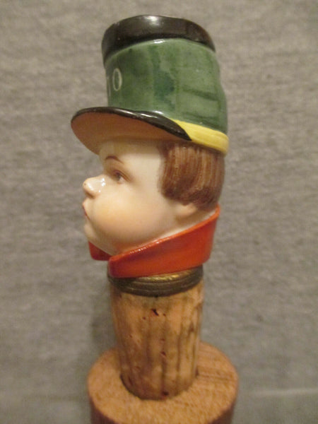 Meissen Porcelain Flaschenkorken / Bottle Stopper of a Boy in Uniform 19th C