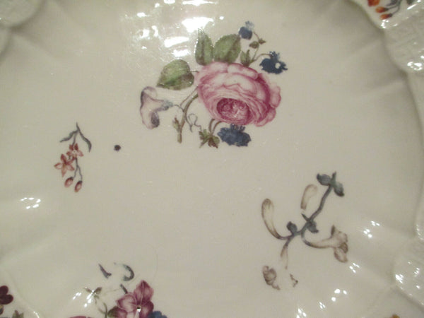 Assiette à dîner florale en porcelaine de Meissen, gravure sur bois, années 1740 (1) 