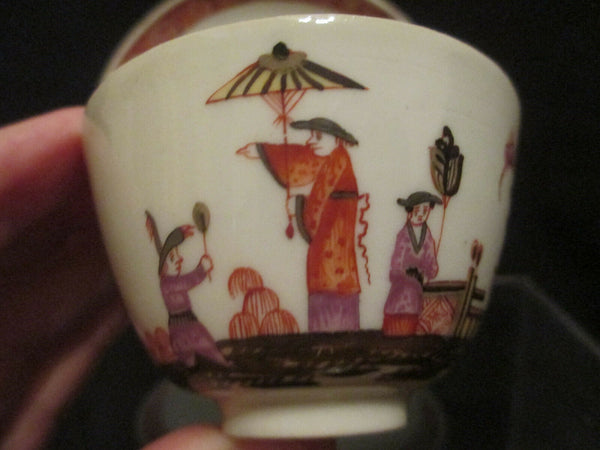 Bol à thé et soucoupe en porcelaine de Zurich style Stadler Chinoiserie 1765
