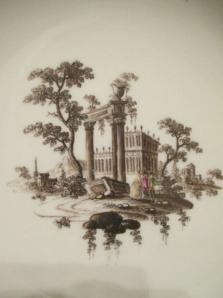 Soucoupe panoramique en porcelaine de Vienne des années 1700