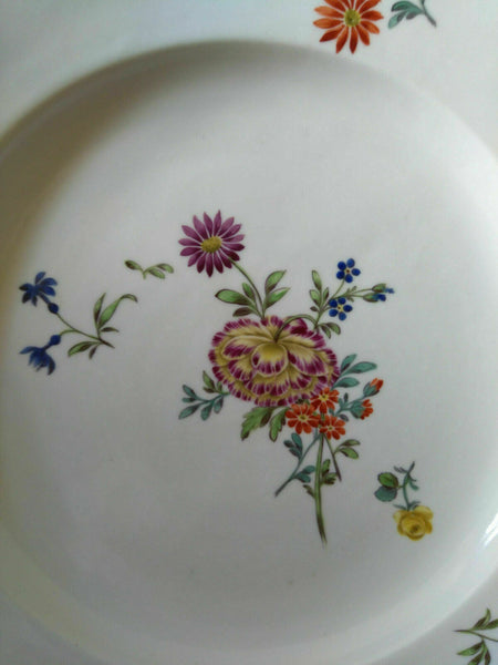 Assiette à dîner florale en porcelaine Frankenthal Porzellan 18ème siècle