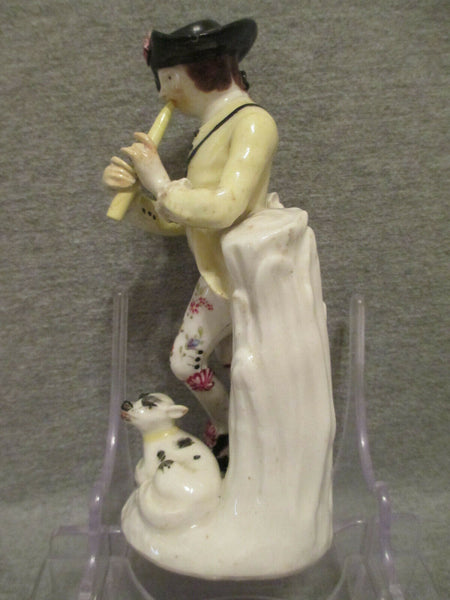 A Bow Porcelain Figure of a Shepherd c1760