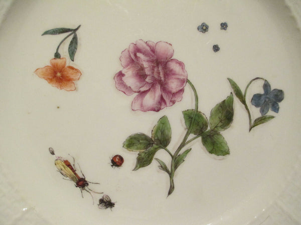 Assiette plate en porcelaine de Meissen avec insectes et fleurs Klinger 1740 (2)