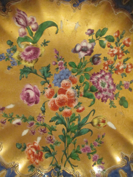 Chelsea Porcelain Floral and Gilt Plate, Gold Anchor 18th C Very Rare  (1)