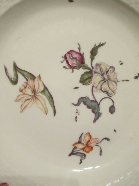 Assiette creuse en porcelaine de Meissen à décor de fleurs gravées sur bois 1740 (1) 