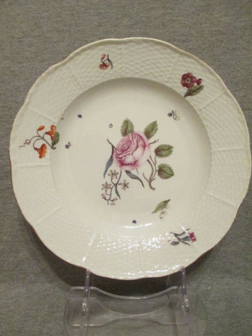 Meissen Porcelain Soup Plate with Woodcut Flowers 1740 (4)