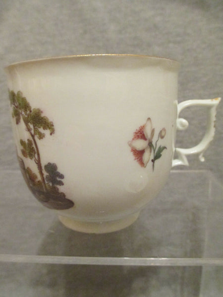 Meissen Porcelaine Tenniers Scene Cup &amp; Soucoupe 1ère Classe 1740 (No5)