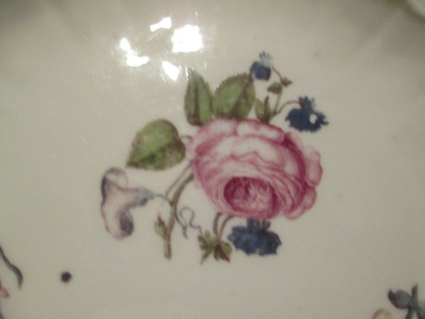 Assiette à dîner florale en porcelaine de Meissen, gravure sur bois, années 1740 (1) 