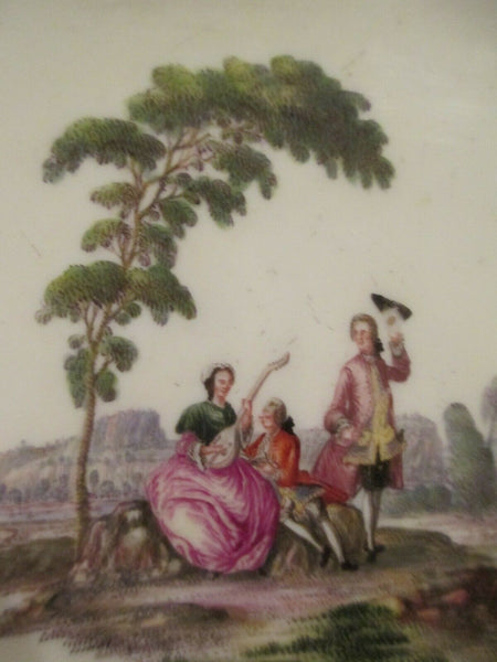 Malerische Untertasse aus Meissener Porzellan, Puce Ground, 1740