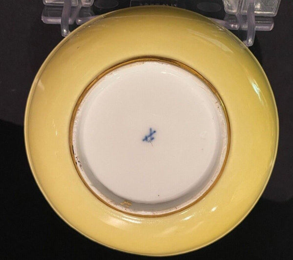 Meissen  Porcelain Scenic, Yellow Ground Saucer 1740,