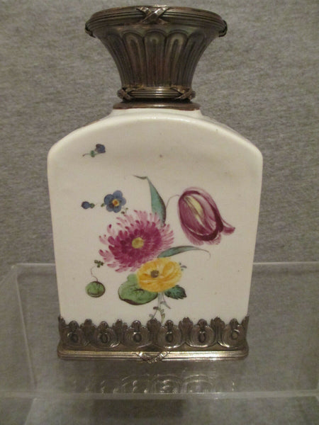 Frankenthal Porcelain Floral Tea Caddy Carl Theodor, 1700's