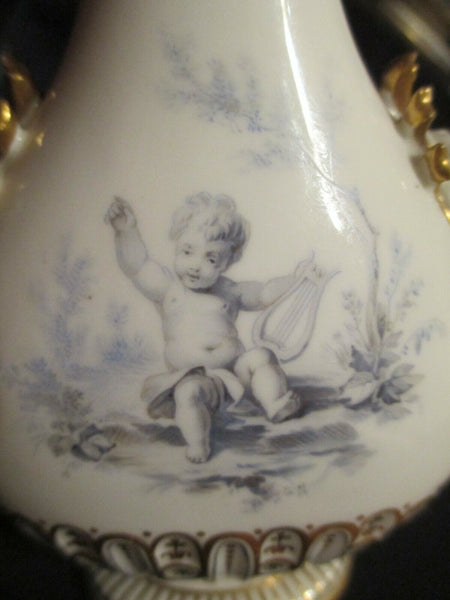 Minton Porcelain Scent Bottles with Putti Set in Woodland 19th C