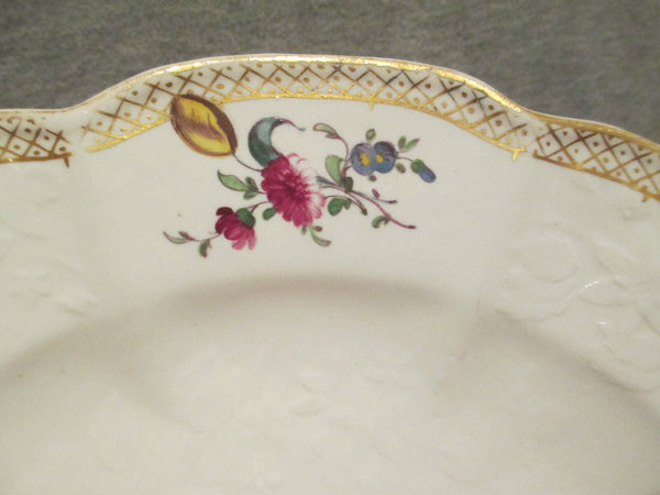 Höchst porcelain Floral Moulded Dinner Plate 1700's (No1)