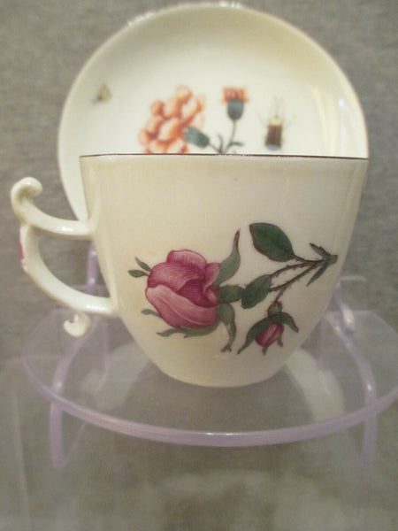 Meissen Porcelain Klinger Bugs & Flowers,  Tea Cup & Saucer  1735