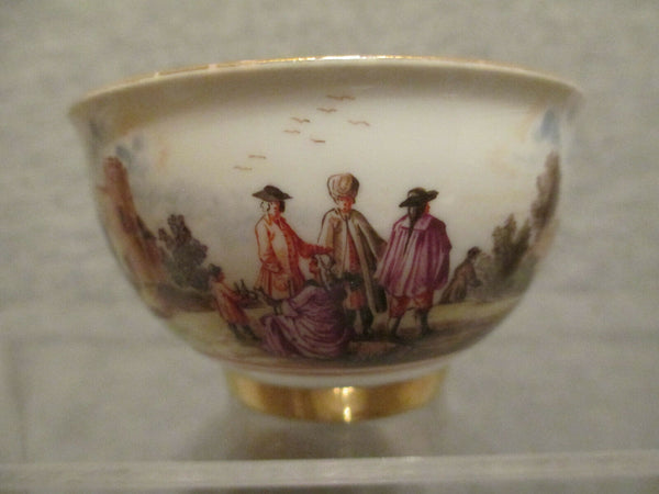 Meissen Porcelain Continuous Scenic Tea Bowl & Saucer 1735