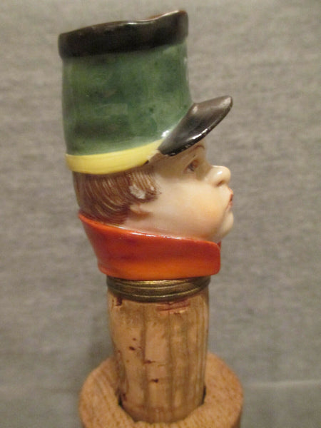 Meissen Porcelain Flaschenkorken / Bottle Stopper of a Boy in Uniform 19th C