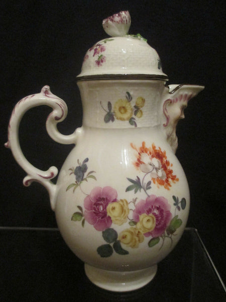 Pot à Chocolat Maskaron En Porcelaine De Meissen 1740