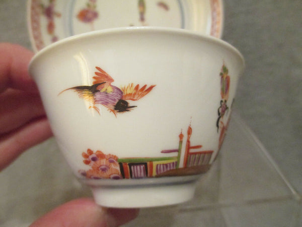 Meissen Porcelain Stadler Tea Bowl and Saucer 1735