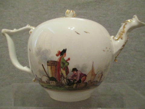 Théière Scène Kauffahrtei Continue En Porcelaine De Meissen 1735