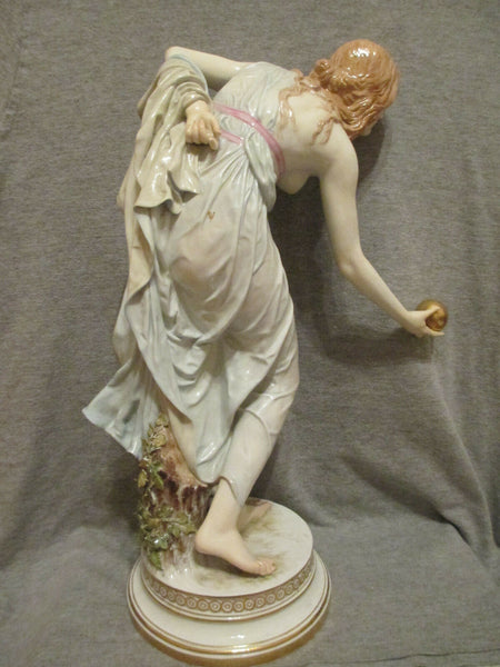 Meissen porcelain by "Walter Schott" Titled "The female ball player" 1898