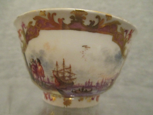 Meissen Porcelain Kauffahrtei Scene Tea Bowl 1735 (1)