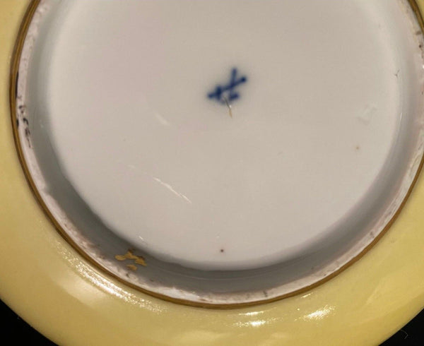 Meissen  Porcelain Scenic, Yellow Ground Saucer 1740,