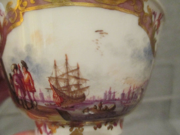 Meissen Porcelain Kauffahrtei Scene Tea Bowl 1735 (1)