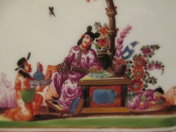 Boîte à Thé En Porcelaine De Meissen, Chinoiserie et Amazonie, 18ème Très Rare 