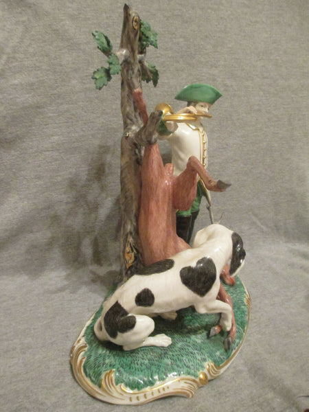 Nymphenburg Porcelain Hunter with Hound and Stag.. circa 1930... Rare Figure!
