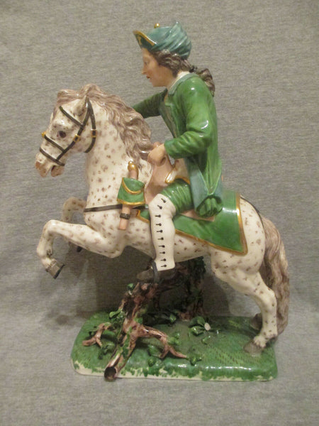 Nymphenburg Porcelain Mounted Hunter with Pistol.. circa 1936... Rare Figure!