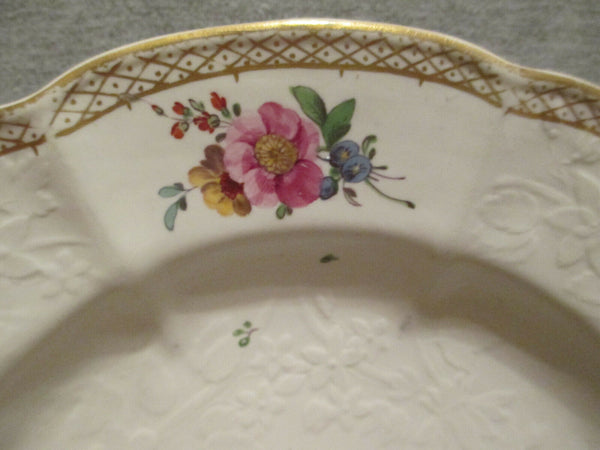 Höchst porcelain Floral Moulded Dinner Plate 1700's (No2)
