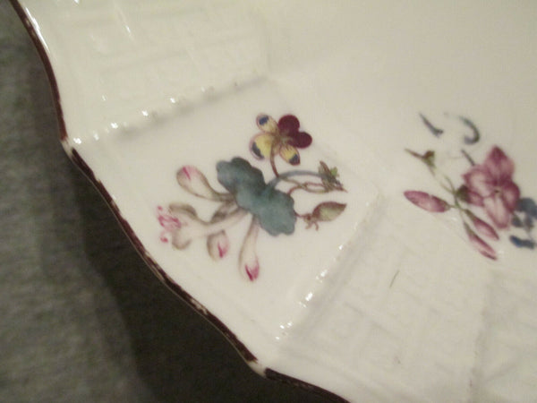 Meissen Porcelain Woodcut Floral Dinner Plate 1740's (1)