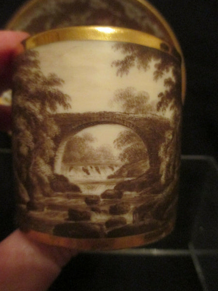 Locre (Paris) Scenic Coffee Can & Saucer 1820.