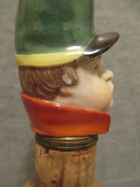 Meissen Porcelain Flaschenkorken / Bottle Stopper of a Boy in Uniform 19th C