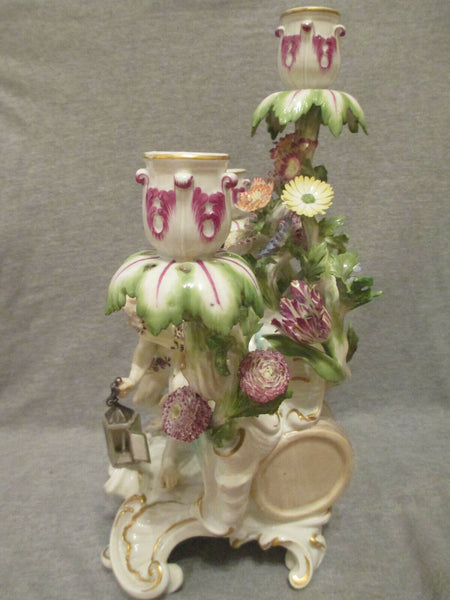 Meissen Porcelain Large Season Candelabra "Winter" 18th C