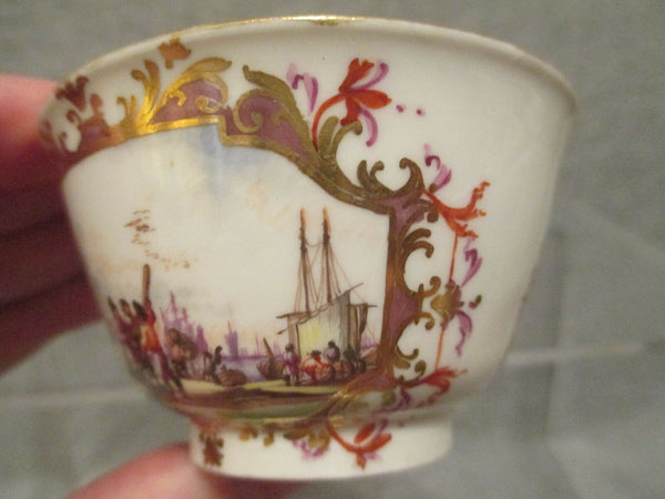 Bol à Thé Scène Kauffahrtei En Porcelaine De Meissen 1735 (1)