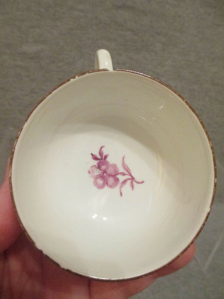 Meissen Porcelain Puce Floral Tea Cup 1740