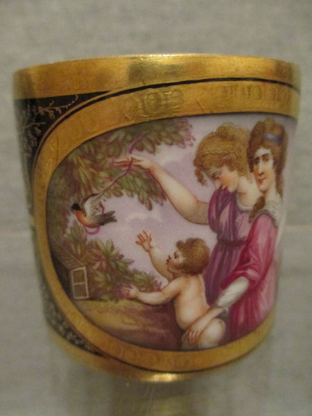 KPM Berlin Porcelain Coffee Can with Women and a Child