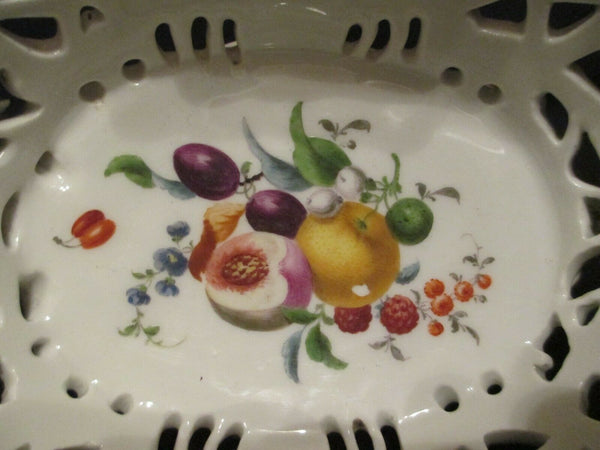 Meissen Fruit Moulded Basket, Dot Period 1763 - 1774 Drehers Marks (No 4)