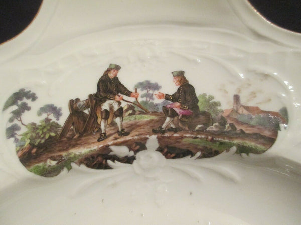 Plateau Des Mineurs En Porcelaine De Meissen (Très Grand) 18ème Très Rare