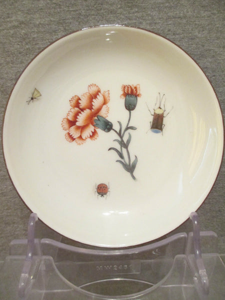 Meissen Porcelaine Klinger Bugs &amp; Flowers, Tasse à Thé &amp; Soucoupe 1735