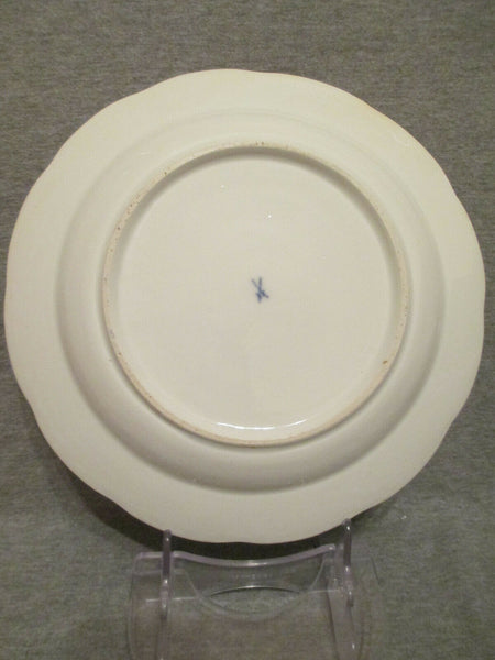 Assiette plate en porcelaine de Meissen avec insectes et fleurs Klinger 1740 (1) 