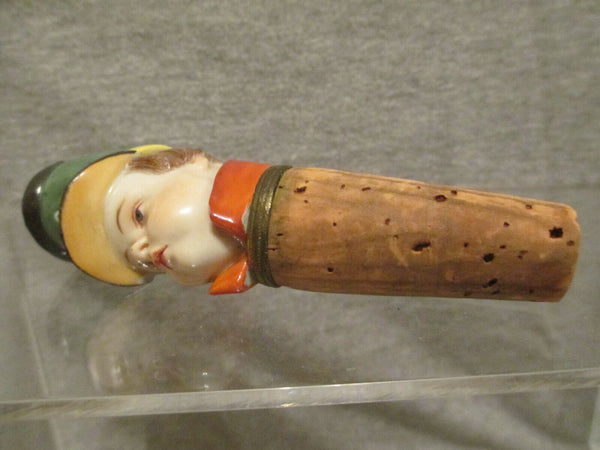 Meissen Porcelain Flaschenkorken / Bottle Stopper of a Boy in Uniform 19th C