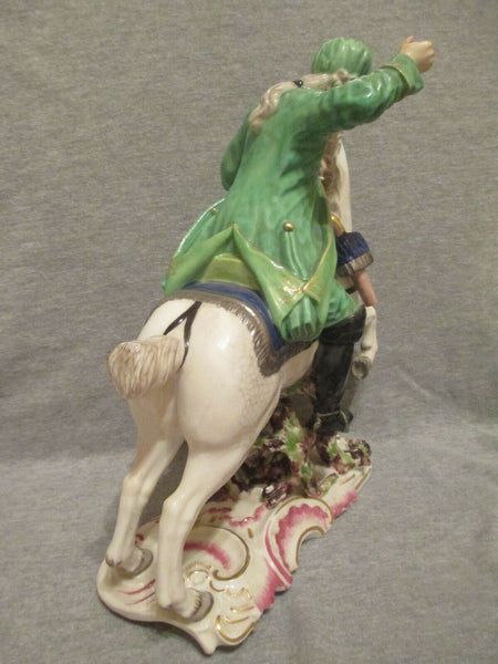 Nymphenburg Porcelain Mounted Hunter.. circa 1930... Rare Figure!